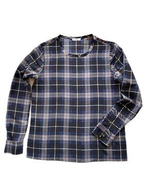 Equipment Silk  Femme Blouse, Long Sleeves, Plaid Print.
